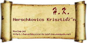 Herschkovics Krisztián névjegykártya